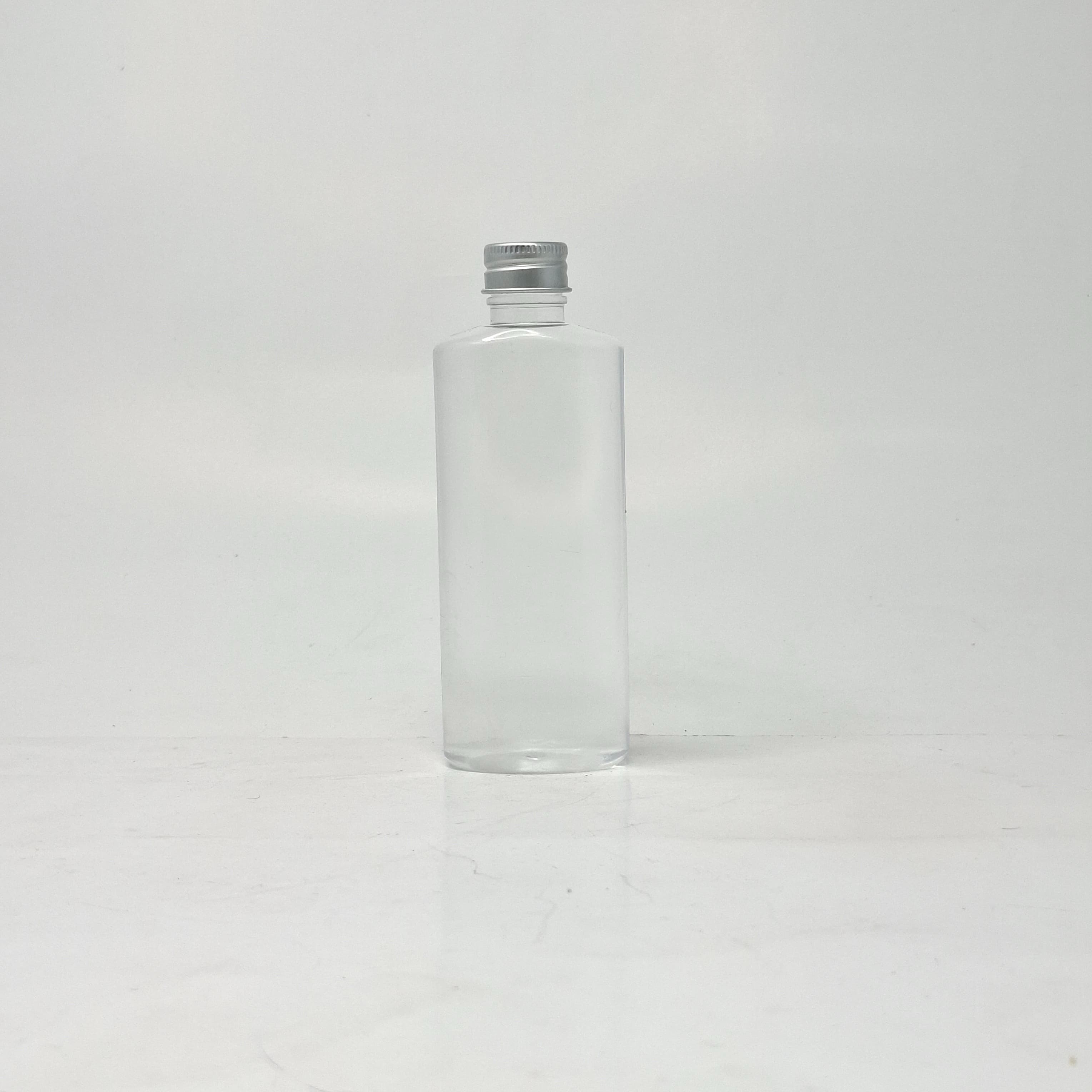 Main image of 100ml Oval Bottle Clear - Alu Cap Silver