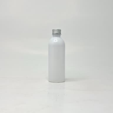 100ml Round Neck Bottle White -Alu cap Silver