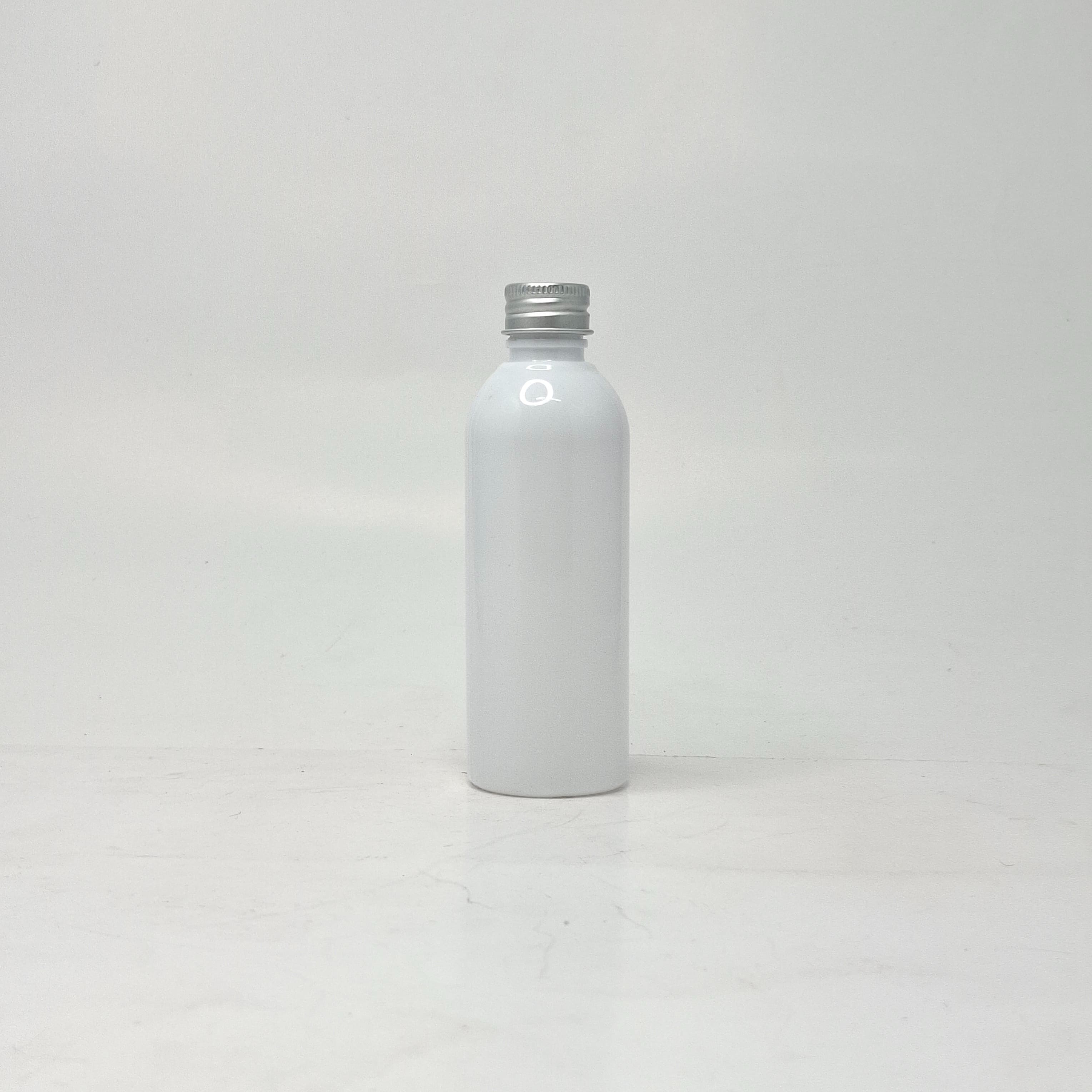 Main image of 100ml Round Neck Bottle White -Alu cap Silver
