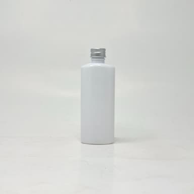 100ml Oval Bottle White - Alu Lid Silver