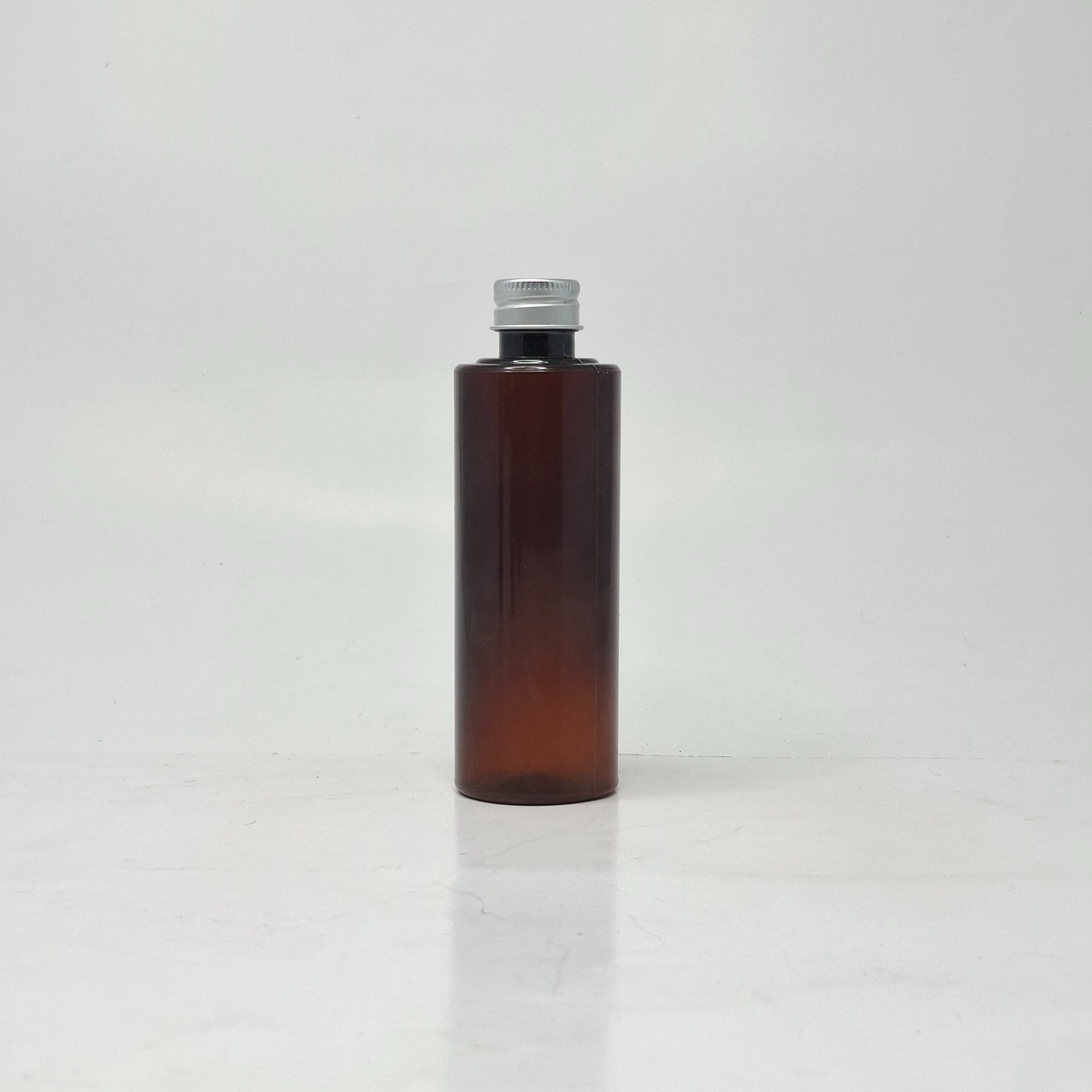Main image of 100ml Round Bottle Amber - Alu Cap Silver