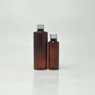 50ml-100ml Round Bottle Amber - Alu Cap  Silver
