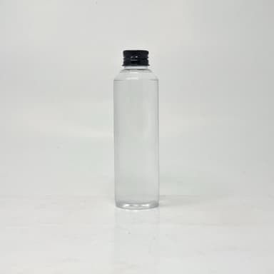 150ml Plastic Round Clear Bottle -  Alu Lid Black