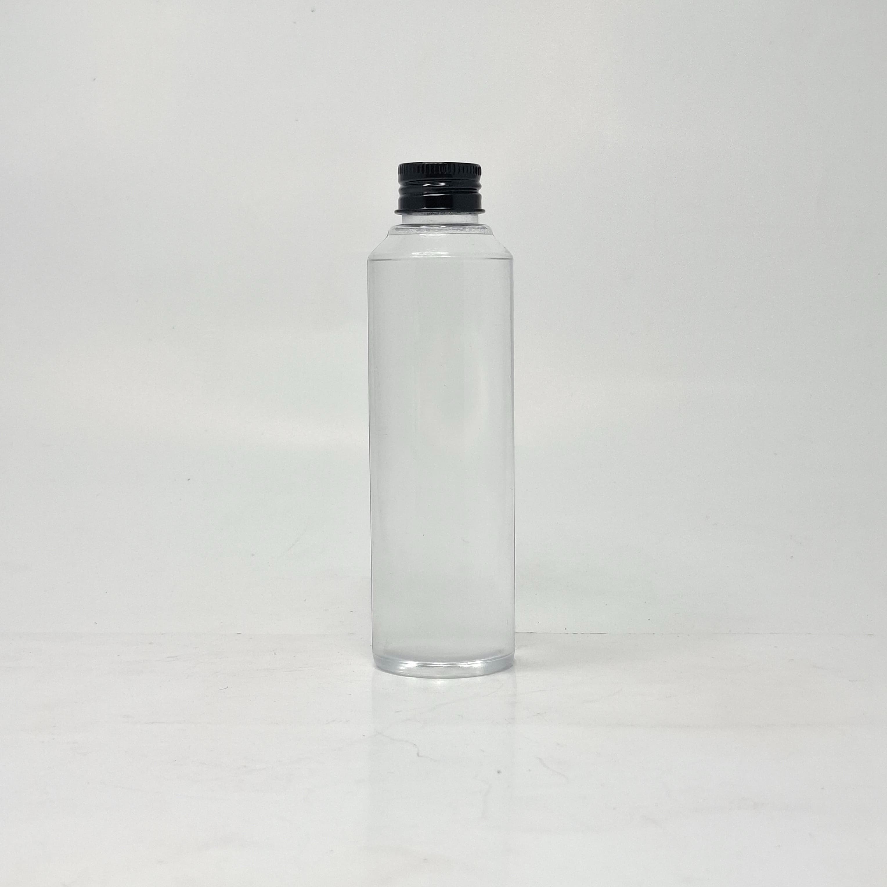 Main image of 150ml Plastic Round Clear Bottle -  Alu Lid Black