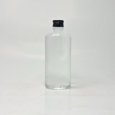 300ml Round Clear Bottle -  Alu Lid Black