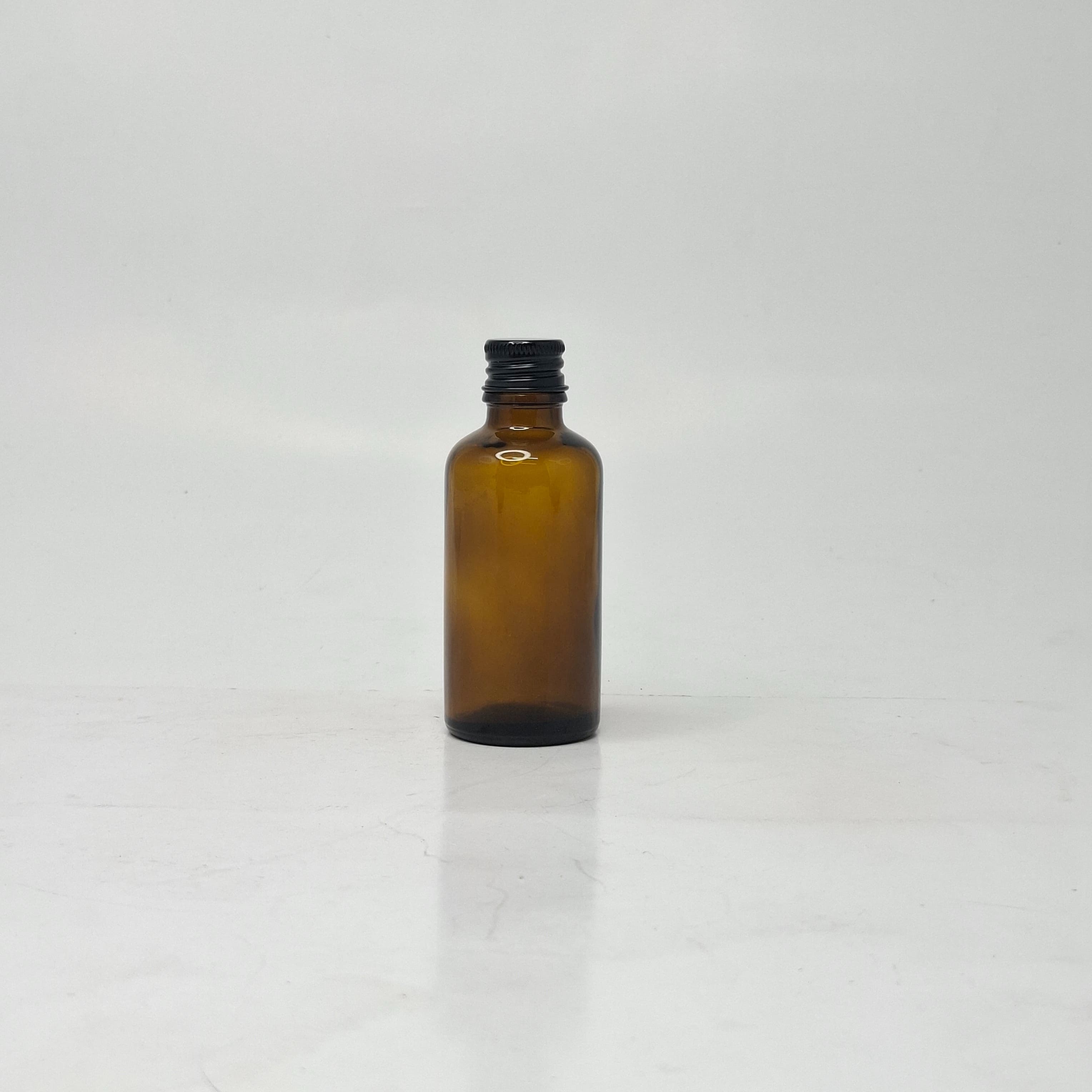 Main image of 50ml Amber Glass Bottle - Alu Cap Black
