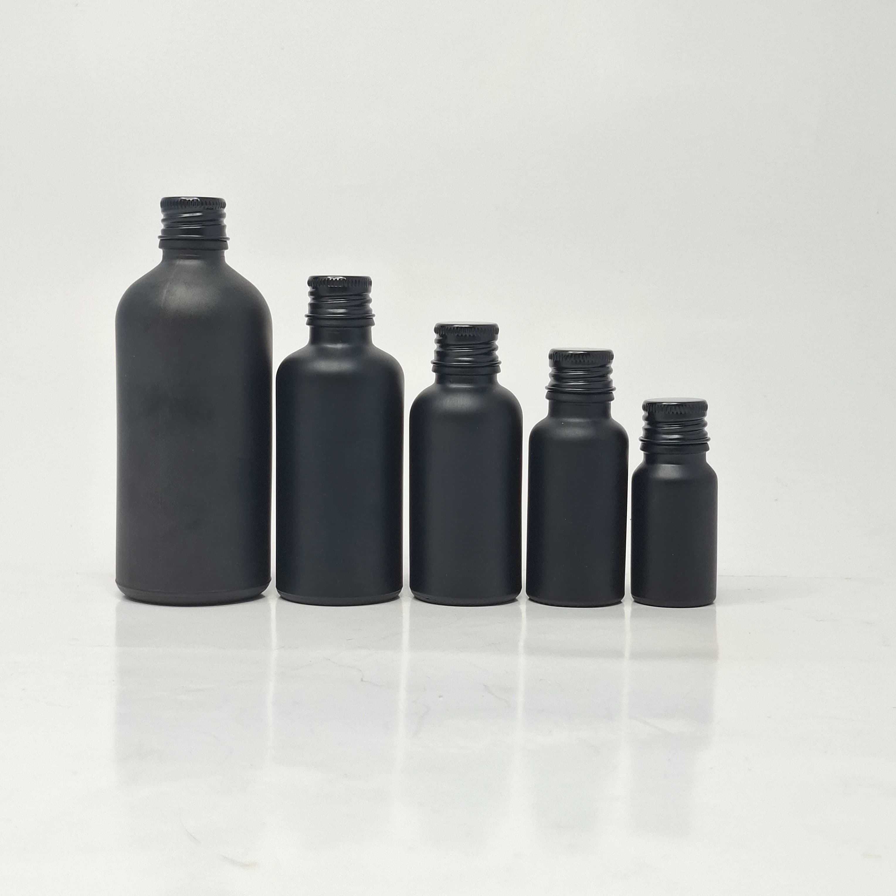Thumbnail 2 of 10ml Black Glass Bottle - Alu Cap Black 