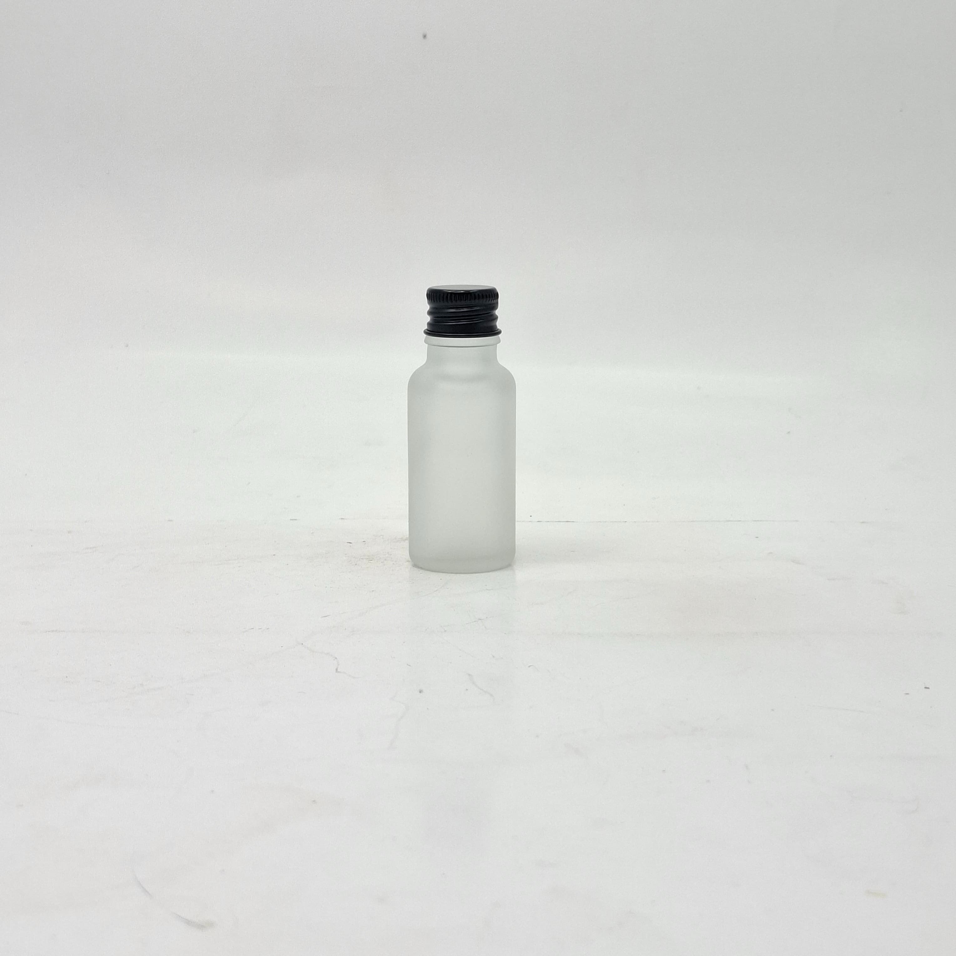 Main image of 20ml Frosted Glass Bottle - Alu Cap Black 