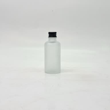 50ml Frosted Glass Bottle - Alu Cap Black