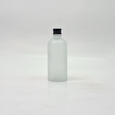 100ml Frosted Glass Bottle - Alu Cap Black