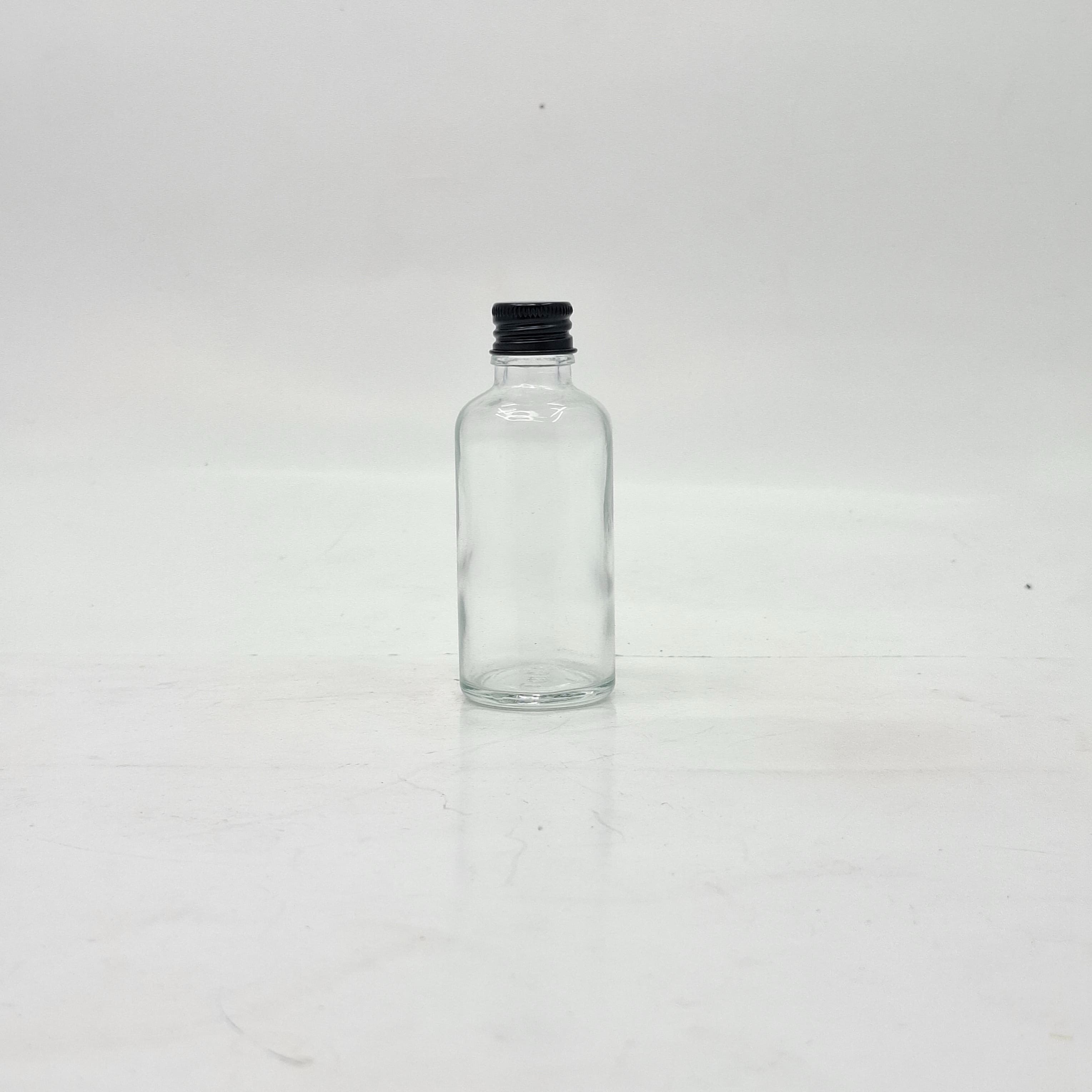Main image of 50ml Clear Glass Bottle - Alu Cap Black