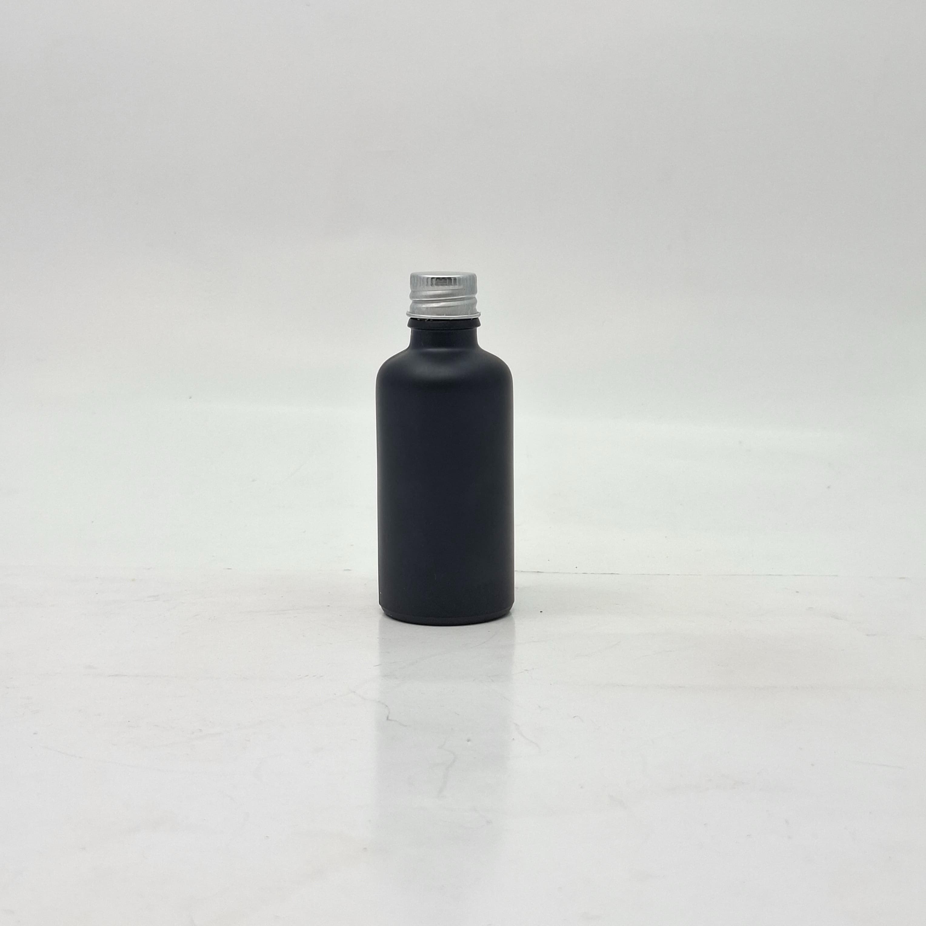 Main image of 50ml Black Glass Bottle - Alu Cap Silver