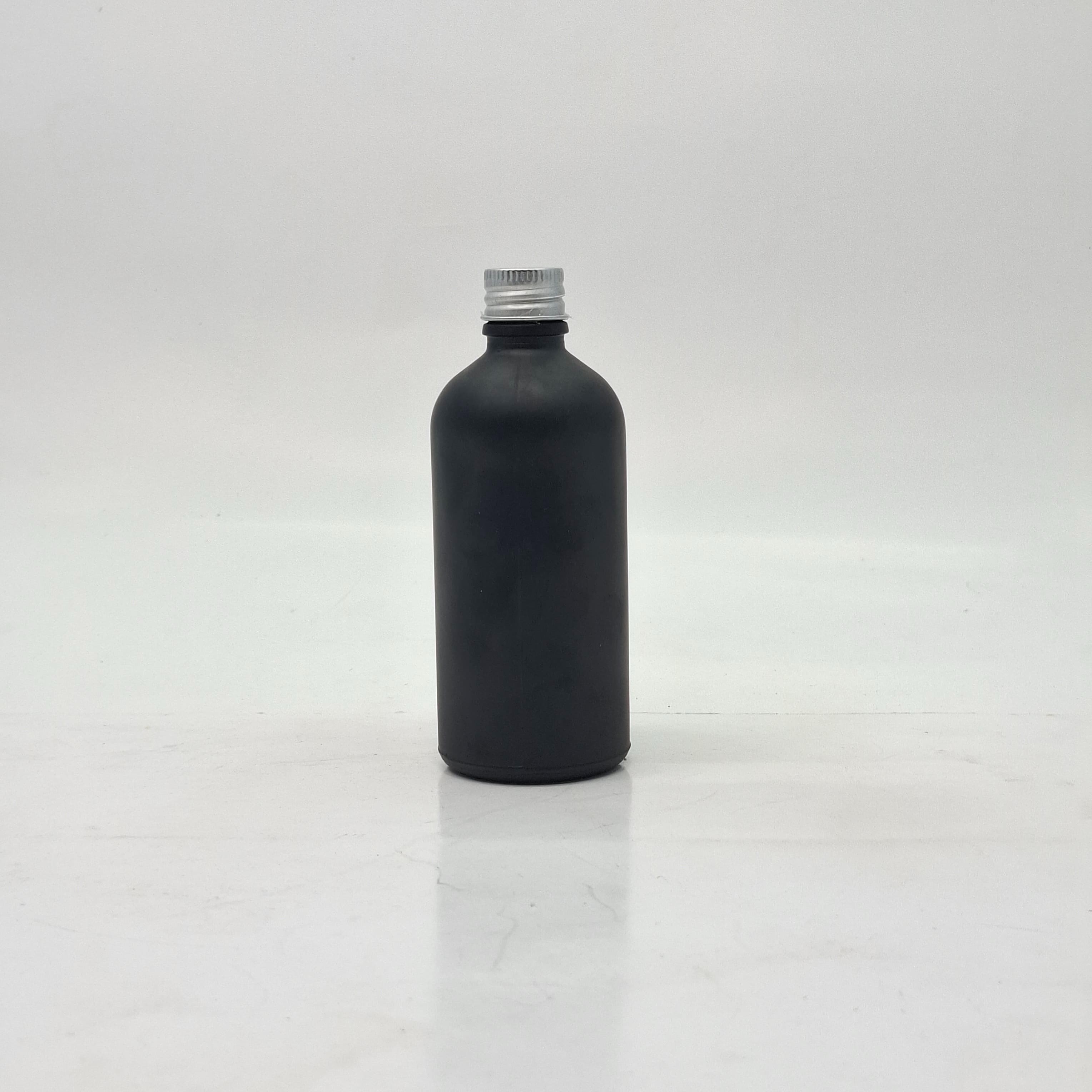 Main image of 100ml Black Glass Bottle - Alu Cap Silver