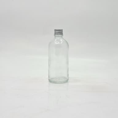100ml Clear Glass Bottle - Alu Cap Silver