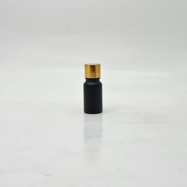 10ml Black Glass Bottle -18mm Shine Gold Lid with insert