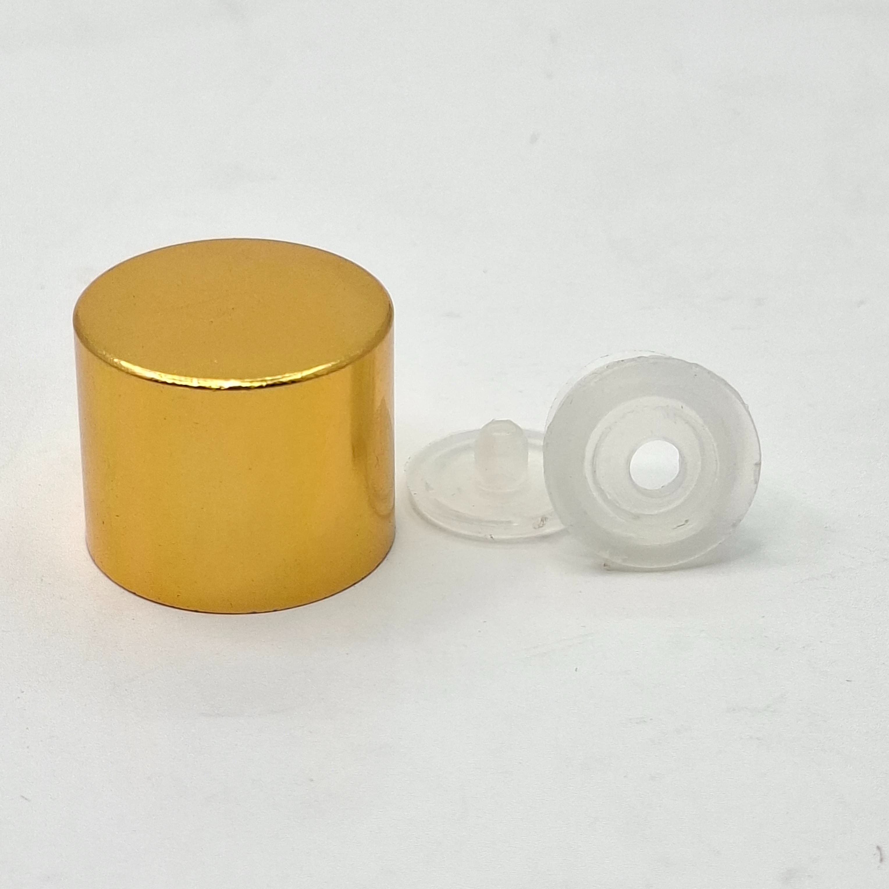 Thumbnail 3 of 10ml Black Glass Bottle -18mm Shine Gold Lid with insert