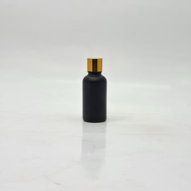 30ml Black Glass Bottle -18mm Shine Gold Lid with insert