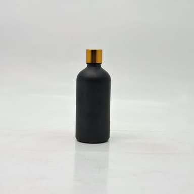 100ml Black Glass Bottle -18mm Shine Gold Lid with insert