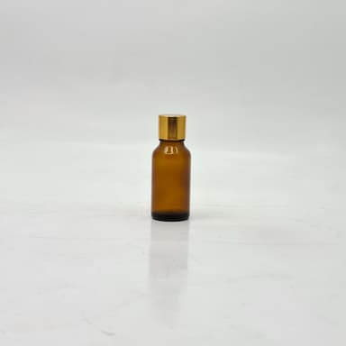 20ml Amber Glass Bottle -18mm Shine Gold Lid with insert