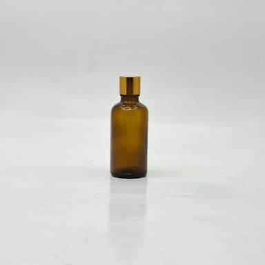 50ml Amber Glass Bottle -18mm Shine Gold Lid with insert