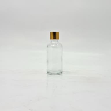 50ml Clear Glass Bottle -18mm Shine Gold Lid with insert