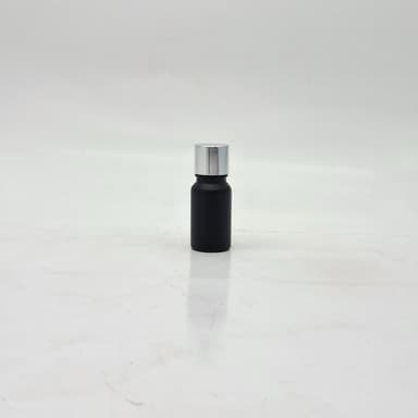 10ml Black Glass Bottle -18mm Shine Silver Lid with insert