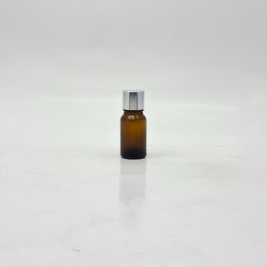 10ml Amber Glass Bottle -18mm Shine Silver Lid with insert