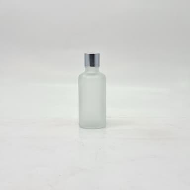 50ml Frosted Glass Bottle -18mm Shine Silver Lid with insert