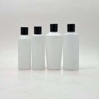 100ml White Bottle - Flip Top Lid Black