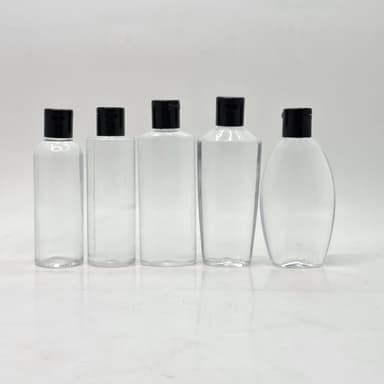100ml Clear Bottle - Flip Top Lid Black