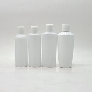 100ml Milk White Bottle - Flip Top Lids White