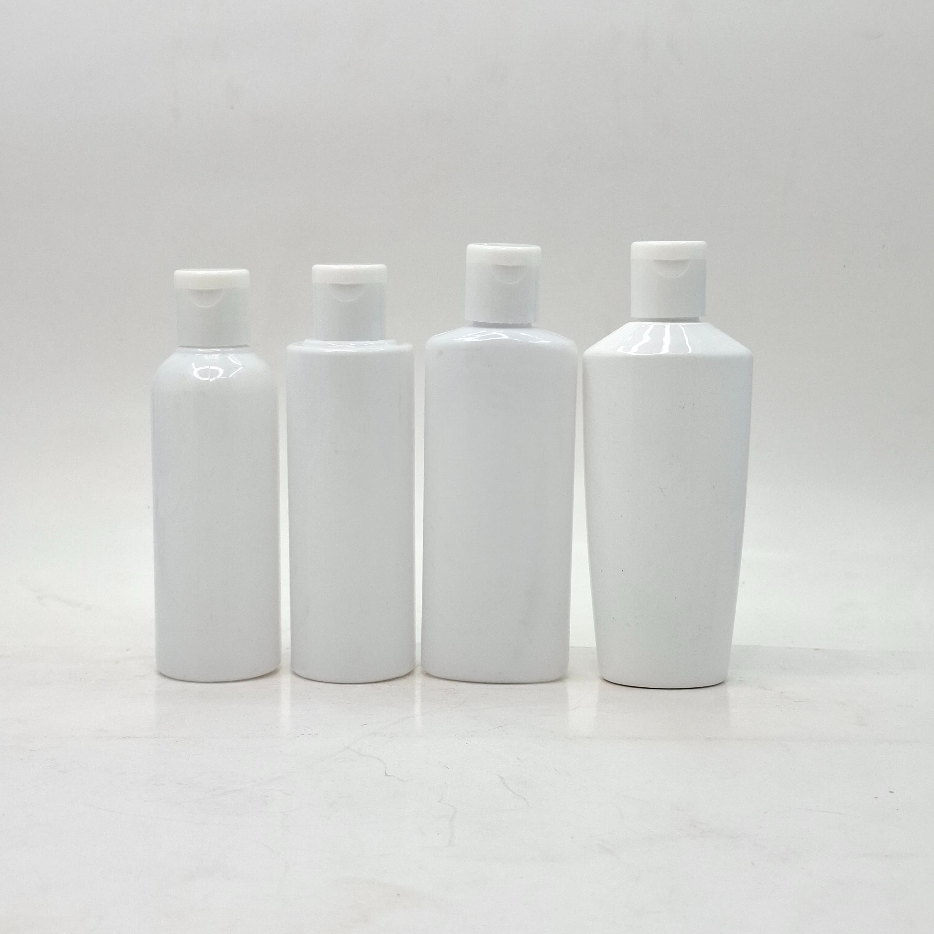 Main image of 100ml Milk White Bottle - Flip Top Lids White