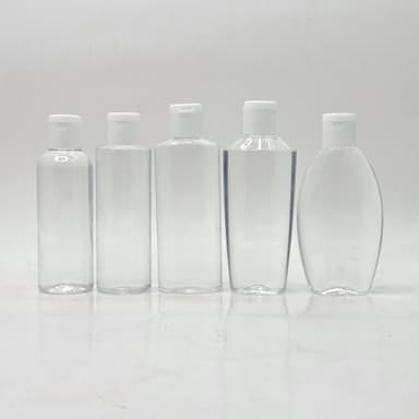 100ml Clear Bottle - Flip Top Lid White