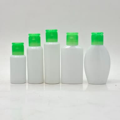 30ml-50ml White Bottle - Flip top Lid Green