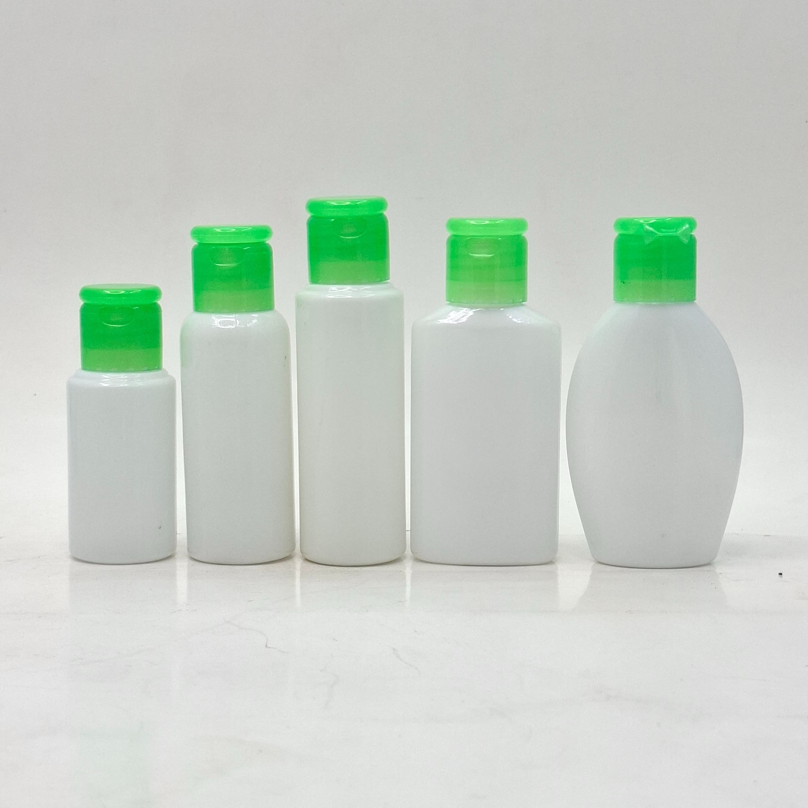 Main image of 30ml-50ml White Bottle - Flip top Lid Green