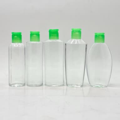 100ml Clear Bottle - Flip Top Lid Green