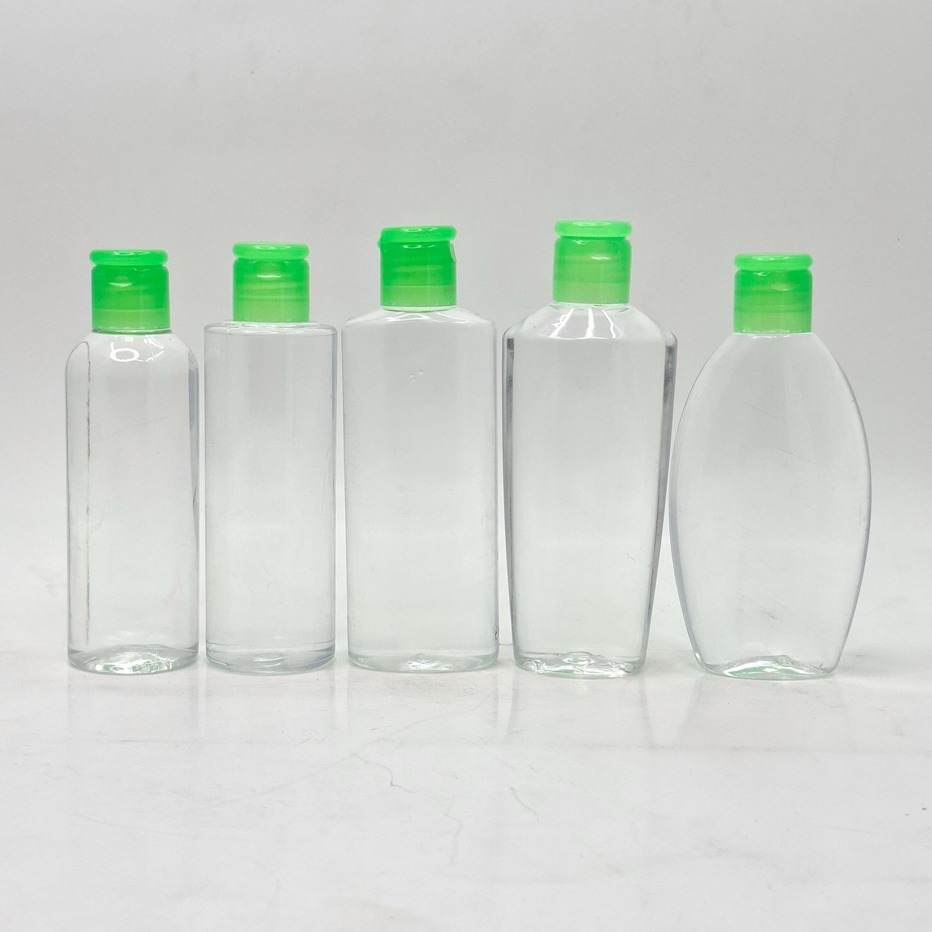 Main image of 100ml Clear Bottle - Flip Top Lid Green