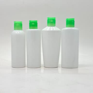 100ml White Bottle - Flip Top Lid Green