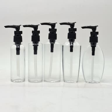 100ml Clear Bottle - Clip Pump Black