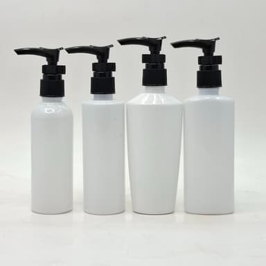 100ml White Bottle - Clip Pump Black