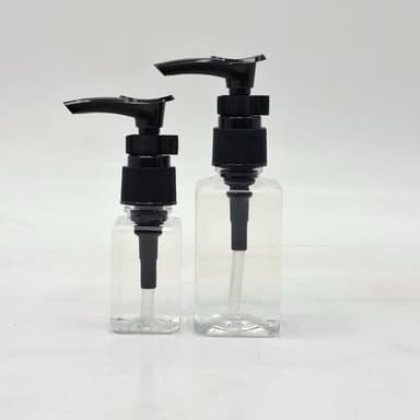 30ml-50ml Square Bottle - Clip Pump Black