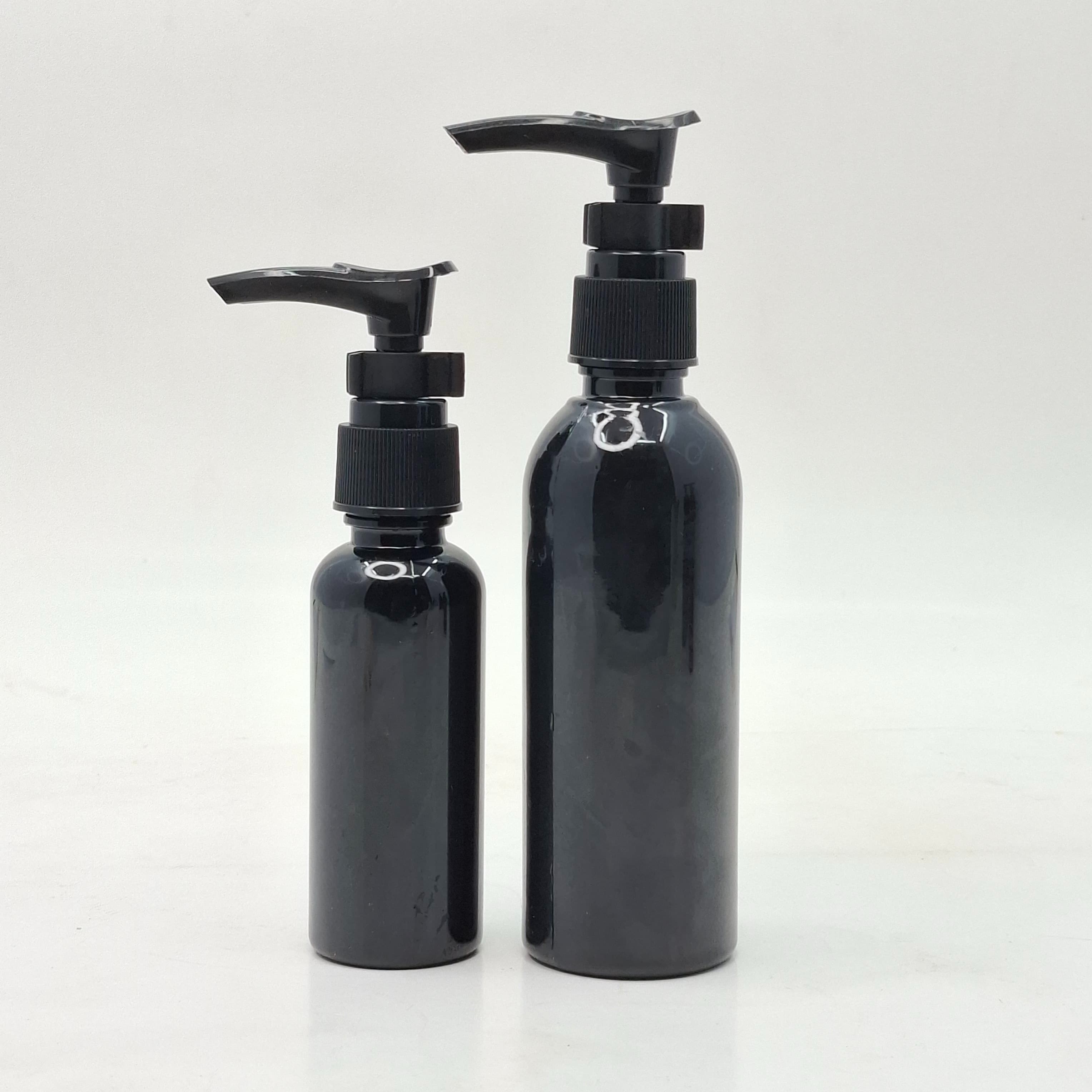Main image of 50ml-100ml Round Bottle Black - Clip Pump Black