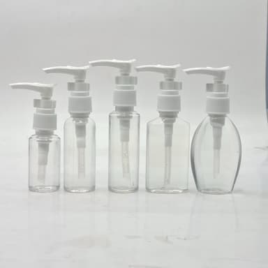30ml-50ml Clear Bottle - Clip Pump White