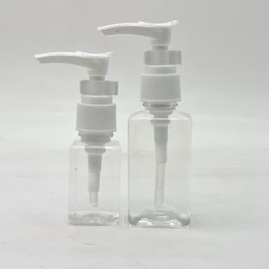 30ml-50ml Square Bottle - Clip Pump White