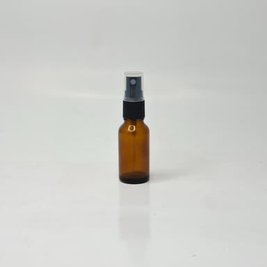20ml Amber Glass Bottle - Black Spray
