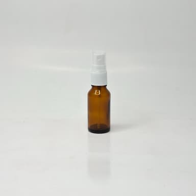 20ml Amber Glass Bottle - White Spray