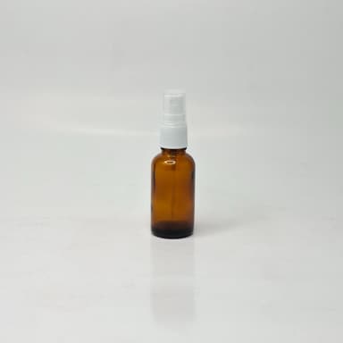 30ml Amber Glass Bottle - White Spray