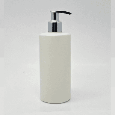 340ml White HDPE Bottle - Silver Pump