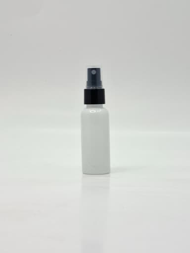 40ml Round Bottle White - Black Spray