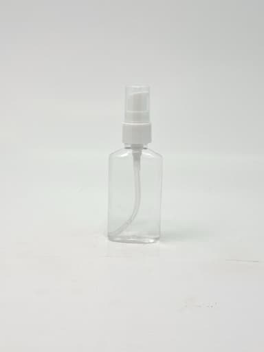 50ml Oval Bottle Clear-White Pump 